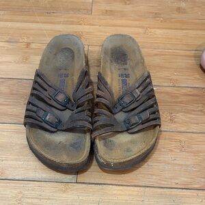 Birkenstock Dark Brown Strappy Sandals